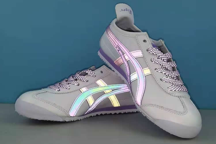 MEXICO 66 3M Reflective Lace (White/ Purple/ Pink) Womens Shoes - Click Image to Close