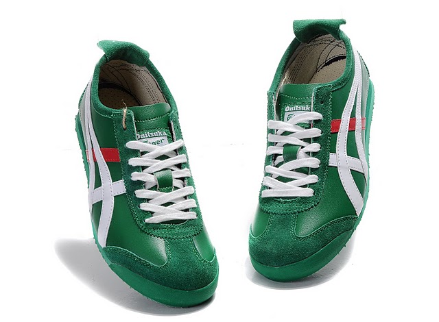 Men's Onitsuka Tiger Mexico 66 LAUTA Shoes (Green/ White/ Red) - Click Image to Close
