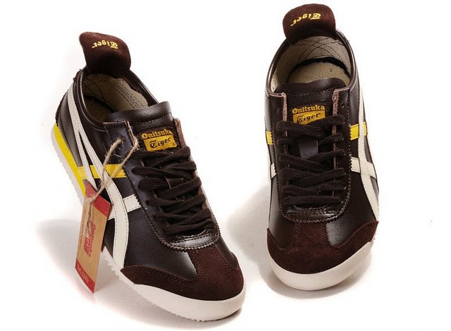 Men's Onitsuka Tiger Mexico 66 LAUTA Shoes (Brown/ Beige/ Yellow) - Click Image to Close