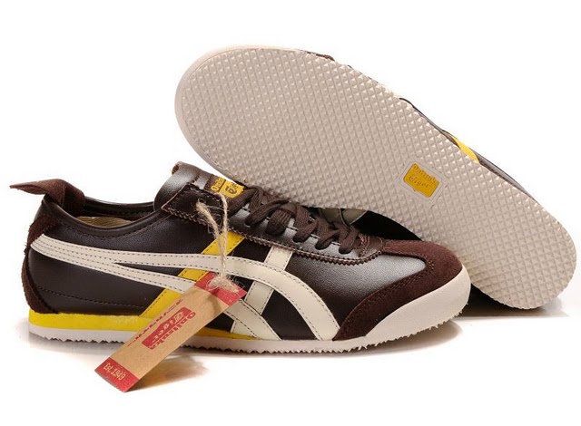 Men's Onitsuka Tiger Mexico 66 LAUTA Shoes (Brown/ Beige/ Yellow) - Click Image to Close