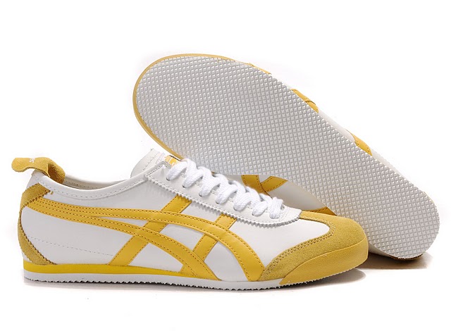 Men's Onitsuka Tiger Mexico 66 Sport Shoes (White/ Yellow) - Click Image to Close