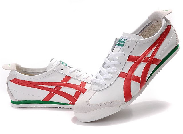 Mens (White/ Red/ Green) Onitsuka Tiger Mexico 66 Shoes [HL202-1506 ...