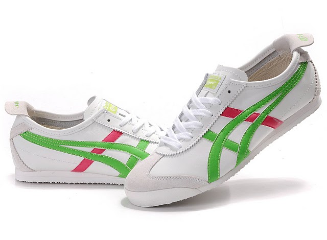 Men's ASICS Onitsuka Tiger Mexico 66 Sport Shoes (White/ Green/ Peach Red)