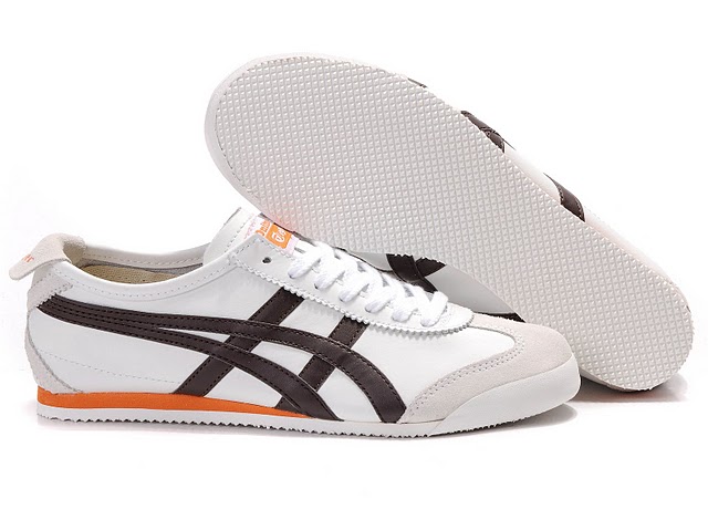 Men's ASICS Onitsuka Tiger Mexico 66 Sport Shoes (White/ Brown/ Orange ...