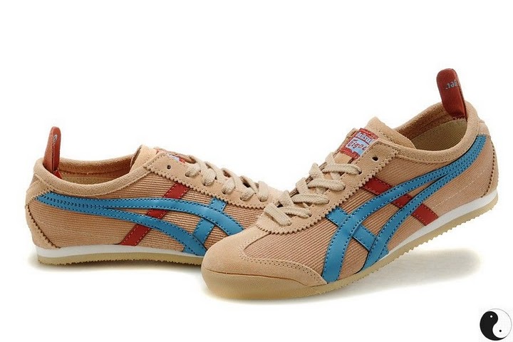 (Light Brown/ Blue/ Red) Onitsuka Tiger Mexico 66 Shoes