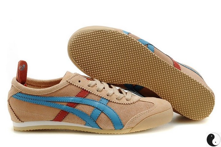 (Light Brown/ Blue/ Red) Onitsuka Tiger Mexico 66 Shoes