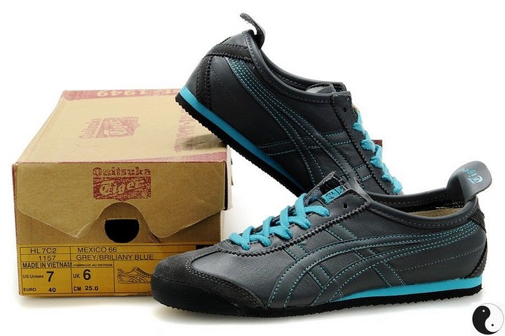 Men's ASICS Onitsuka Tiger Mexico 66 Sport Shoes (Grey/ Briliany Blue)