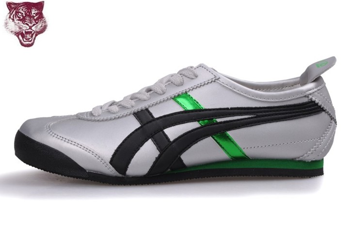 Men's Onitsuka Tiger Mexico 66 Shoes (Silver/ Black/ Green)