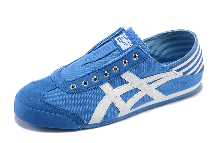 (Blue/ White) Onitsuka Tiger Mexico 66 Slip On Shoes - Click Image to Close