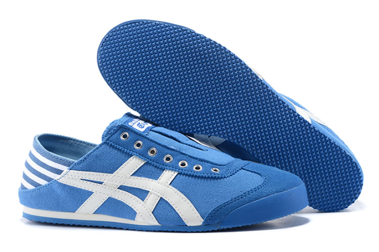 (Blue/ White) Onitsuka Tiger Mexico 66 Slip On Shoes