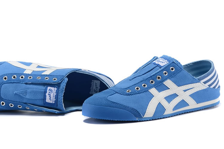 (Blue/ White) Onitsuka Tiger Mexico 66 Slip On Shoes - Click Image to Close