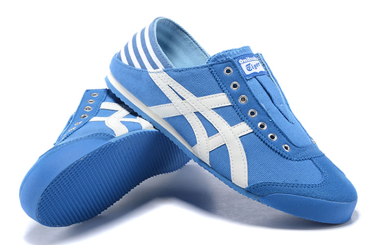 (Blue/ White) Onitsuka Tiger Mexico 66 Slip On Shoes - Click Image to Close