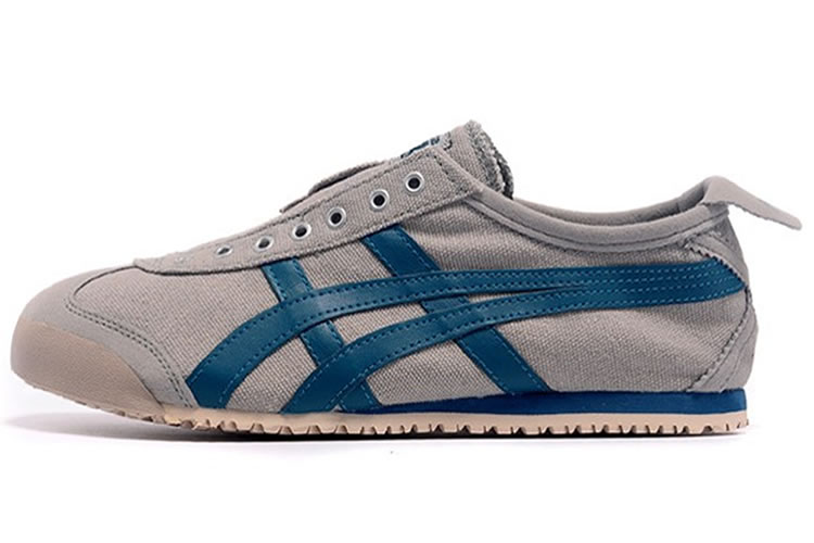 (LT Grey/ Blue) Onitsuka Tiger Mexico 66 Slip On Shoes