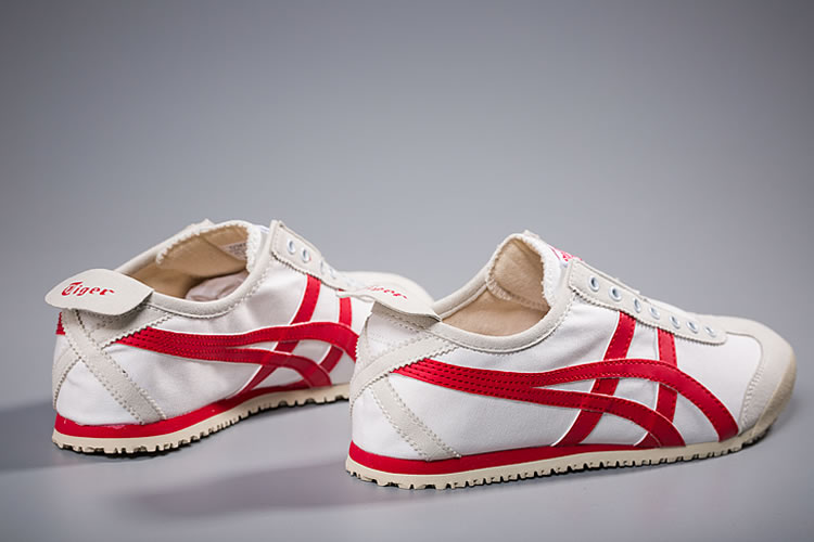 (White/ Red) Onitsuka Tiger Slip On New Shoes - Click Image to Close