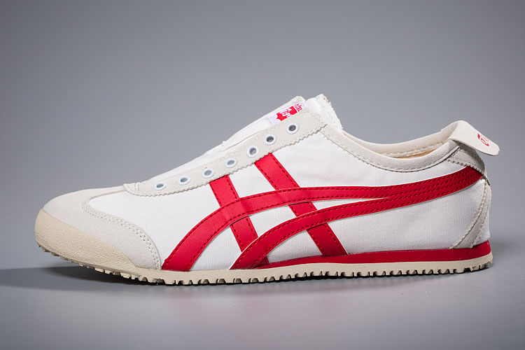 (White/ Red) Onitsuka Tiger Slip On New Shoes