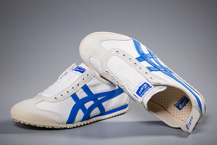 (White/ Blue) Onitsuka Tiger Slip On New Shoes