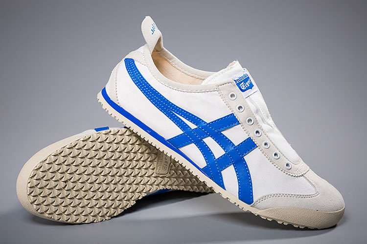 (White/ Blue) Onitsuka Tiger Slip On New Shoes