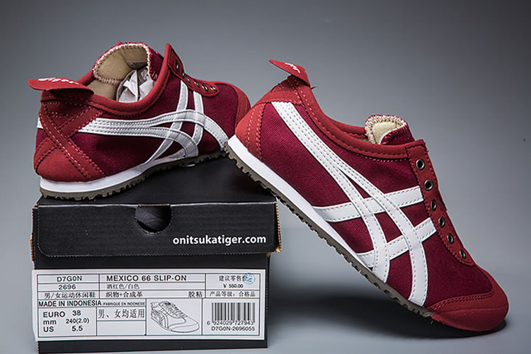 (Red/ White) Onitsuka Tiger Mexico 66 Slip On Shoes