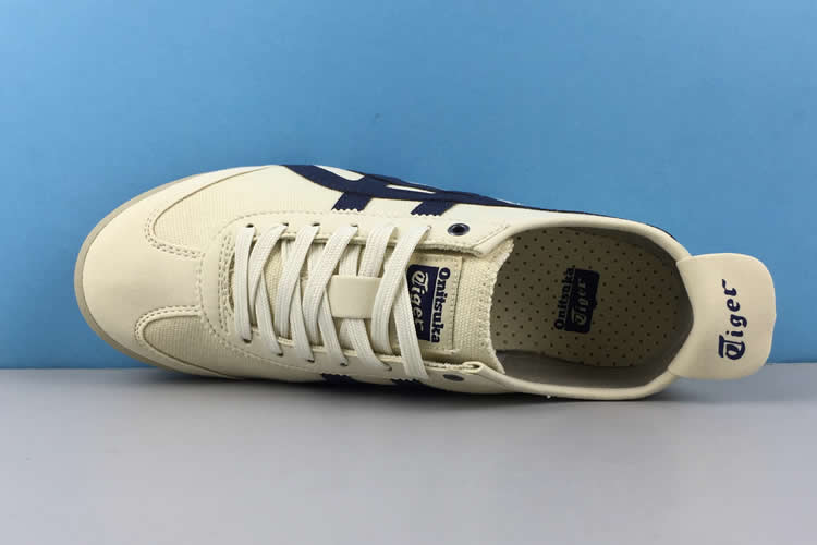 (Beige/ Dark Blue) Mexico 66 Canvas Shoes - Click Image to Close
