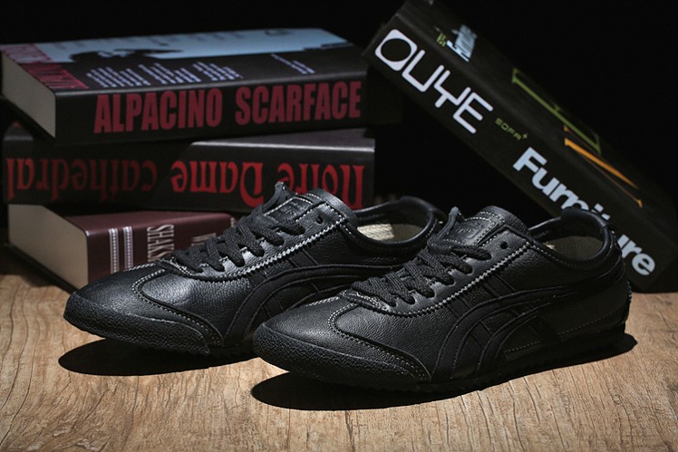 All Black Onitsuka Tiger Mexico 66 DELUXE Shoes - Click Image to Close