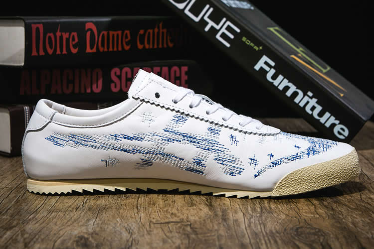 (White/ ASICS Blue) Mexico 66 DELUXE Shoes - Click Image to Close