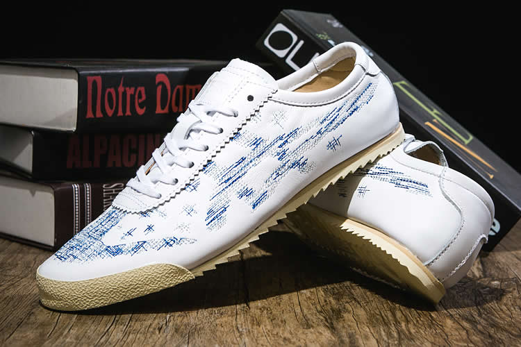 (White/ ASICS Blue) Mexico 66 DELUXE Shoes - Click Image to Close