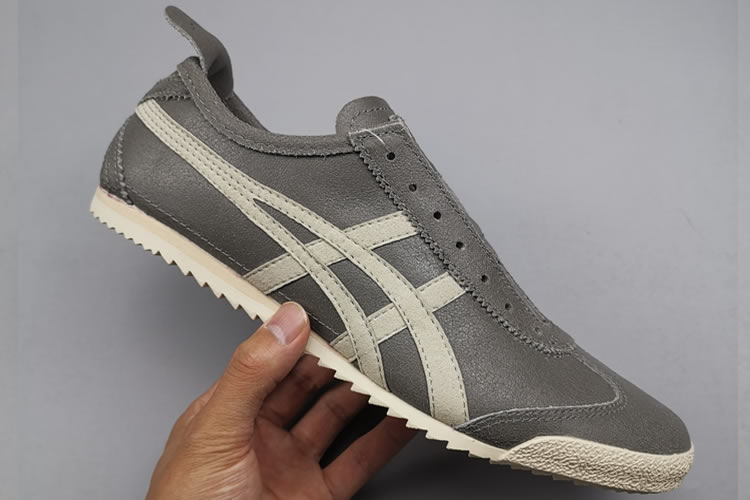 Onitsuka Tiger Deluxe THL504 SLIP ON Shoes (Grey/ Beige) - Click Image to Close