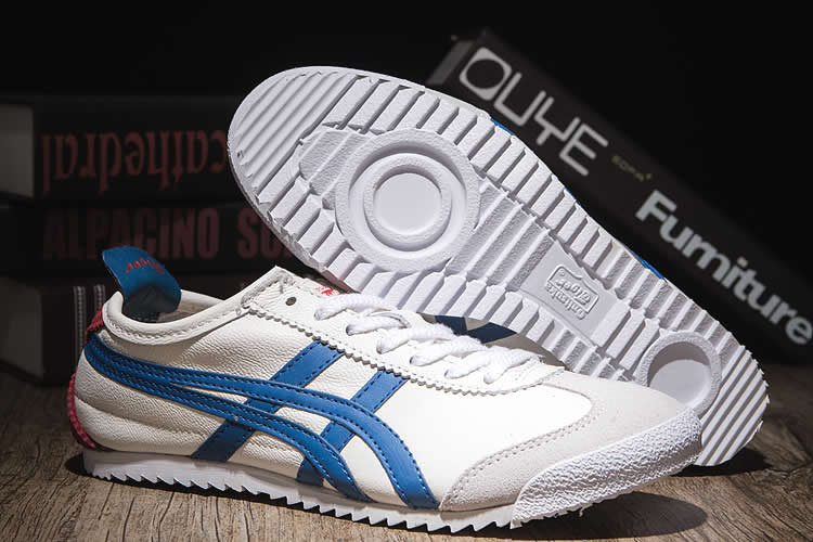 worm nadering wimper ASICS Onitsuka Tiger (White/ Blue/ Red) Nippon Made Shoes [TH9J4L-0142]