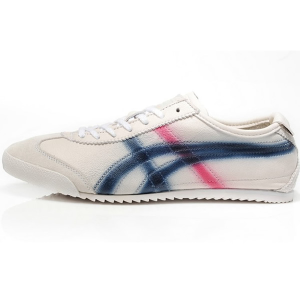 (Beige/ Blue/ Red) Mexico 66 Deluxe Womens Shoes - Click Image to Close