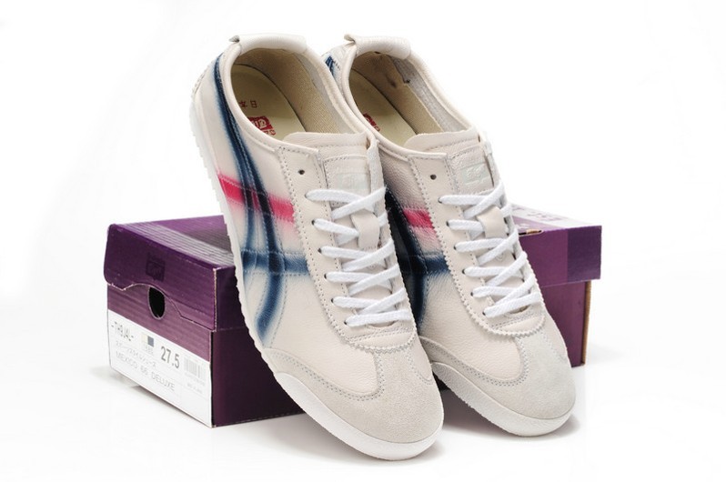 Onitsuka Tiger DX Beige Blue Red Women Shoes