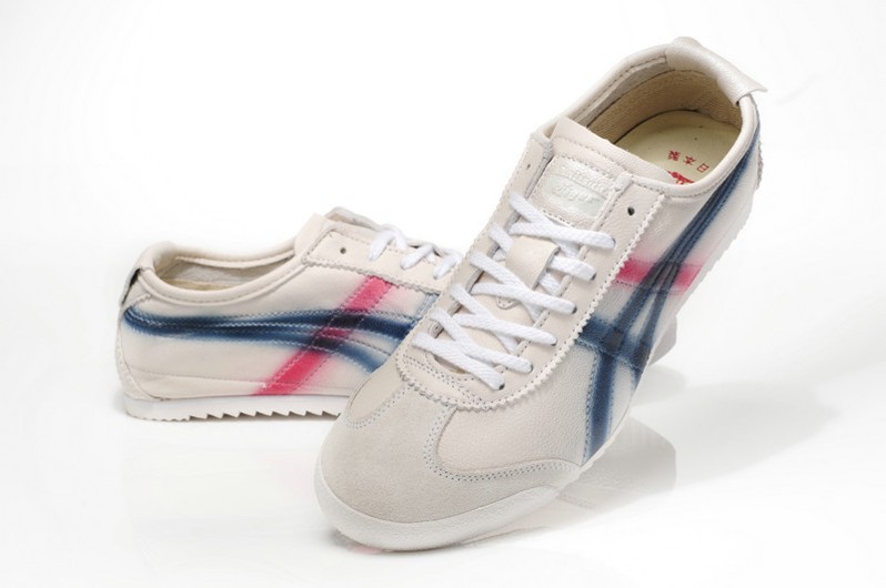 Onitsuka Tiger DX Beige Blue Red Women Shoes