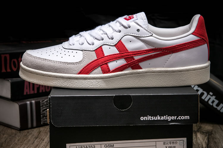 (White/ Red) Onitsuka Tiger GSM Shoes - Click Image to Close