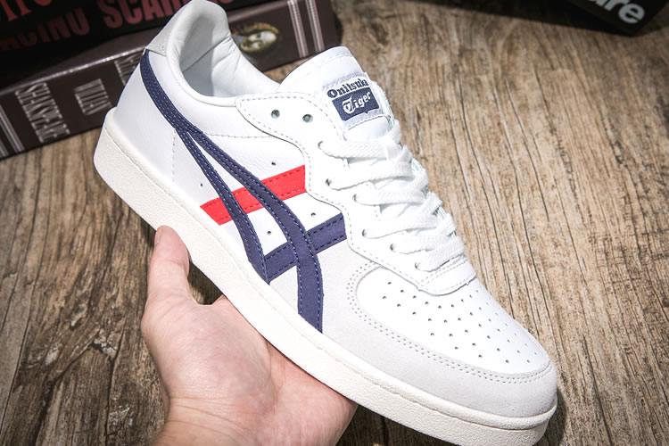 (Beige/ DK Blue/ Red) Onitsuka Tiger GSM Shoes