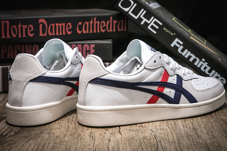 (Beige/ DK Blue/ Red) Onitsuka Tiger GSM Shoes - Click Image to Close