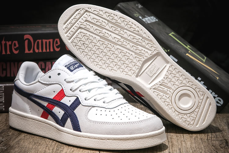 (Beige/ DK Blue/ Red) Onitsuka Tiger GSM Shoes