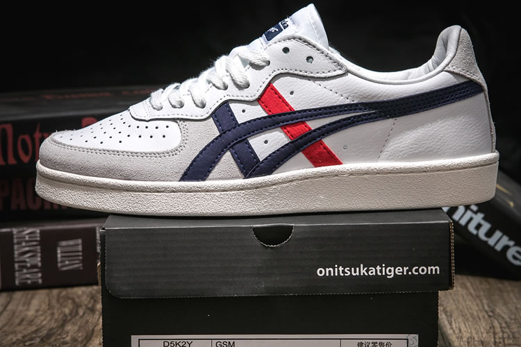 (Beige/ DK Blue/ Red) Onitsuka Tiger GSM Shoes - Click Image to Close