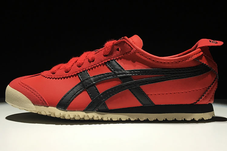 (Red/ Black) Onitsuka Tiger Mexico 66 TS Big Kid's Shoes - Click Image to Close