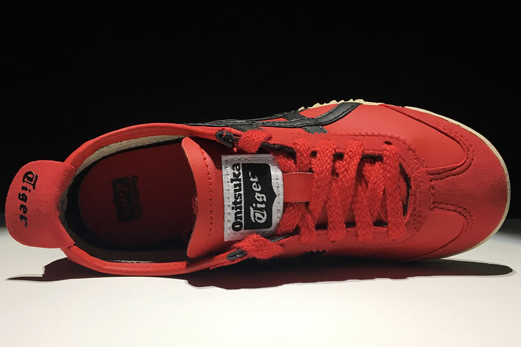 (Red/ Black) Onitsuka Tiger Mexico 66 TS Big Kid's Shoes - Click Image to Close