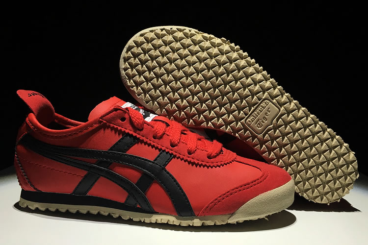 (Red/ Black) Onitsuka Tiger Mexico 66 TS Big Kid's Shoes