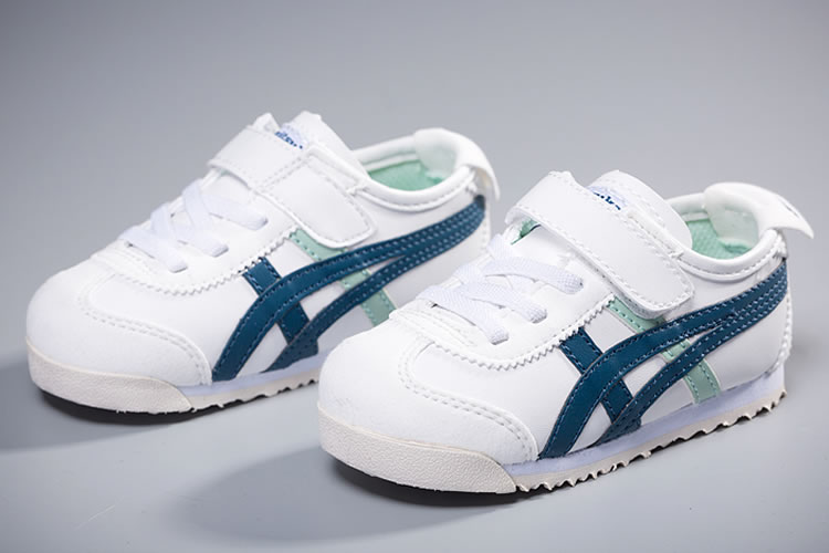 (White/ Blue) Onitsuka Tiger Mexico 66 TS Little Kid's Shoes - Click Image to Close