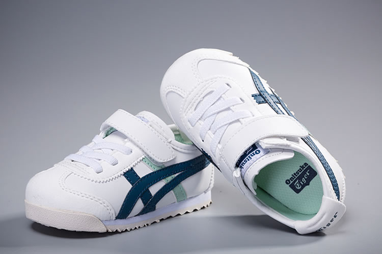 (White/ Blue) Onitsuka Tiger Mexico 66 TS Little Kid's Shoes