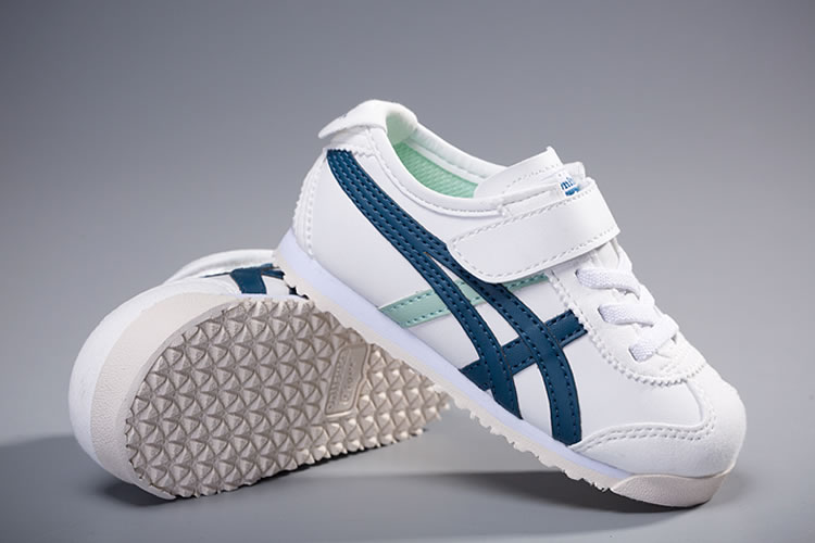 (White/ Blue) Onitsuka Tiger Mexico 66 TS Little Kid's Shoes - Click Image to Close