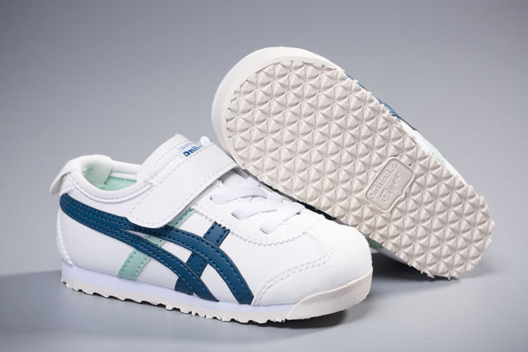 (White/ Blue) Onitsuka Tiger Mexico 66 TS Little Kid's Shoes