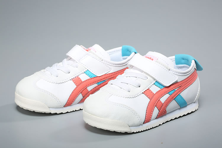 (White/ Peach/ Blue) Onitsuka Tiger Mexico 66 TS Little Kid's Shoes