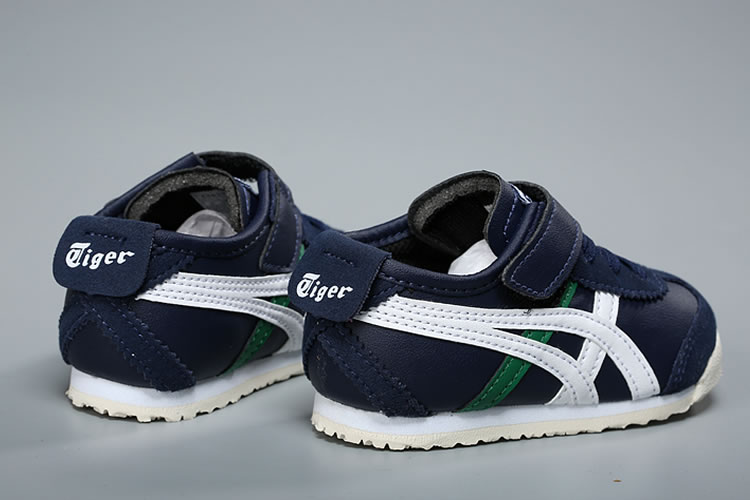 (DK Blue/ White/ Green) Onitsuka Tiger Mexico 66 TS Little Kid's Shoes