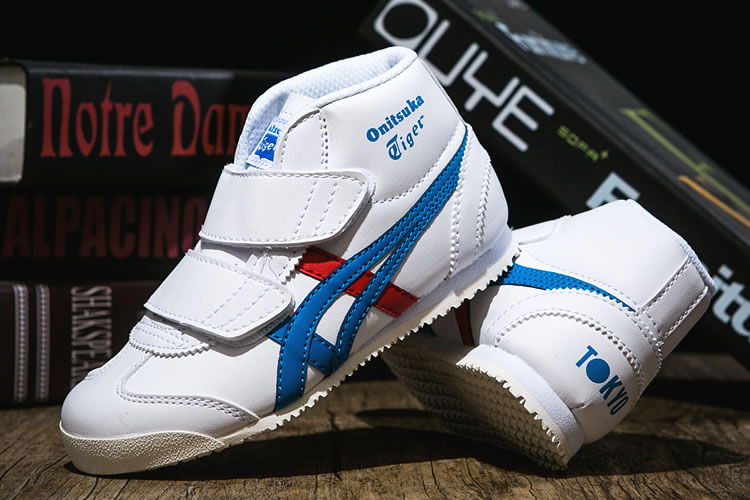 (White/ Blue/ Red) Onitsuka Tiger Mexico Mid Runner PS Shoes