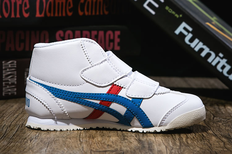 (White/ Blue/ Red) Onitsuka Tiger Mexico Mid Runner PS Shoes