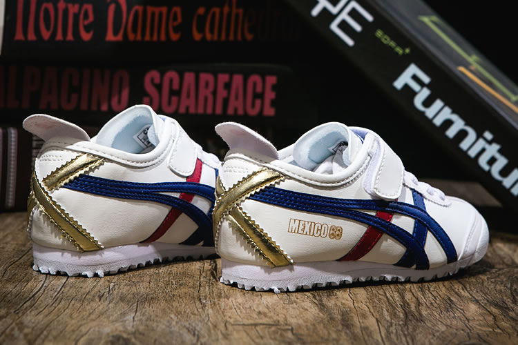 (White/ Blue/ Red/ Gold) Onitsuka Tiger PS Kid Shoes