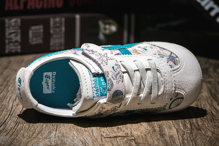 (White/ Blue) Onitsuka Tiger Mexico 66 TS Kid's Shoes - Click Image to Close