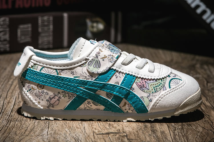 (White/ Blue) Onitsuka Tiger Mexico 66 TS Kid's Shoes - Click Image to Close